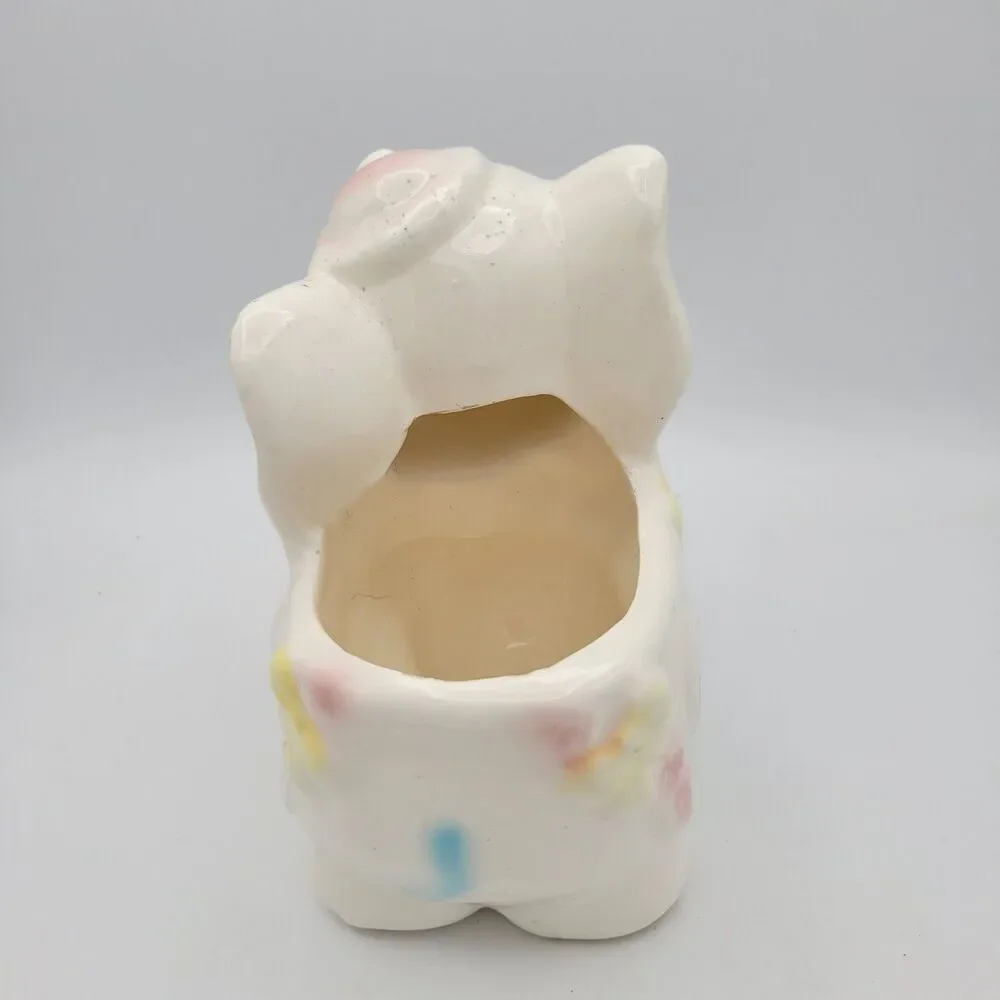 Vintage Pastel Elephant Planter Ceramic Nursery Decor